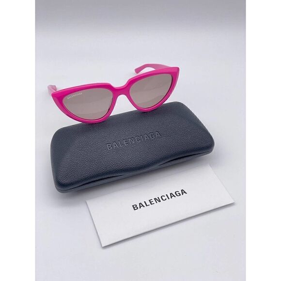 BALENCIAGA Sunglasses BB0182S 003 Fuchsia/Brown Women NEW - Picture 8 of 9